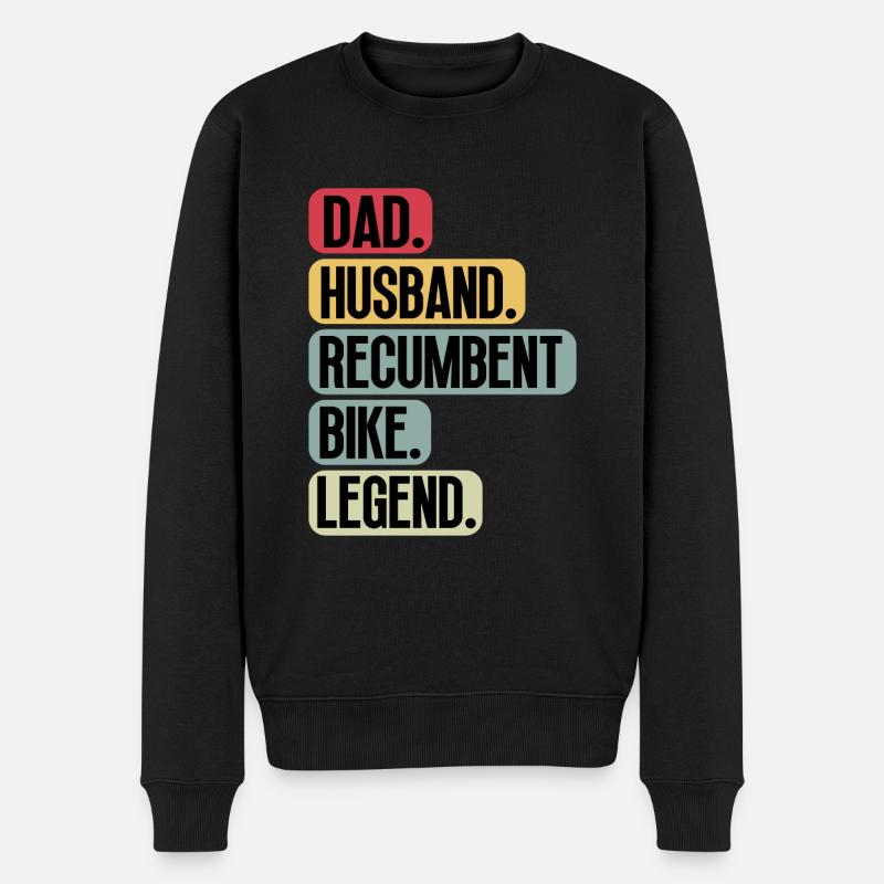Liegerad Liegefahrrad Handbike Velomobile Dad - Männer Premium Bio Pullover - Schwarz