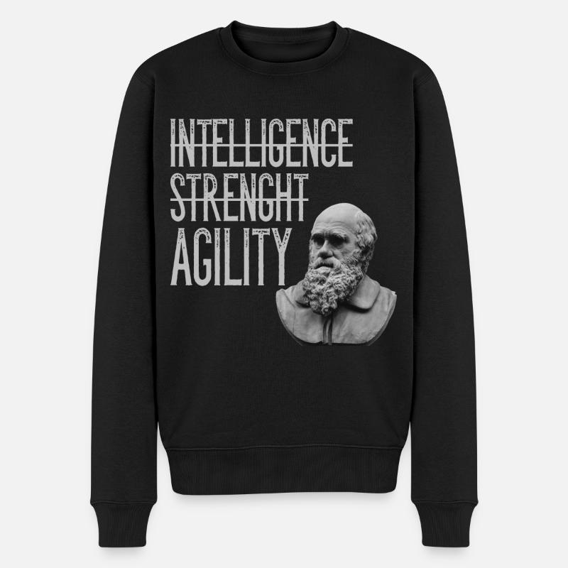 Charles Darwin Agilité Agilité Adaptable - Pull Premium bio Homme - noir