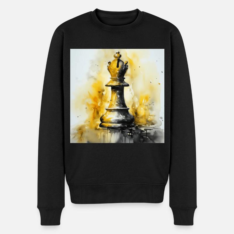 Évêque d’échecs jaune - Pull Premium bio Homme - noir