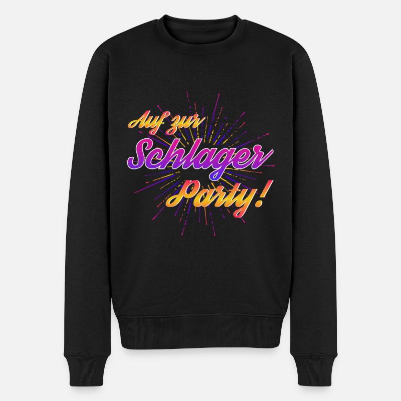 Auf zur Schlagerparty - Männer Premium Bio Pullover - Schwarz