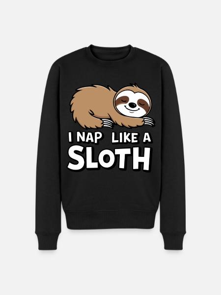 Sloth Sloths Sleeping Lazy - Men's Premium Organic Jumper - black