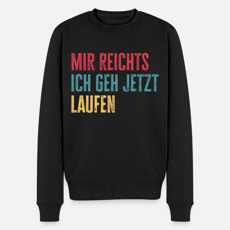 Mir reichts, ich geh laufen Joggen Marathon - Männer Premium Bio Pullover - Schwarz