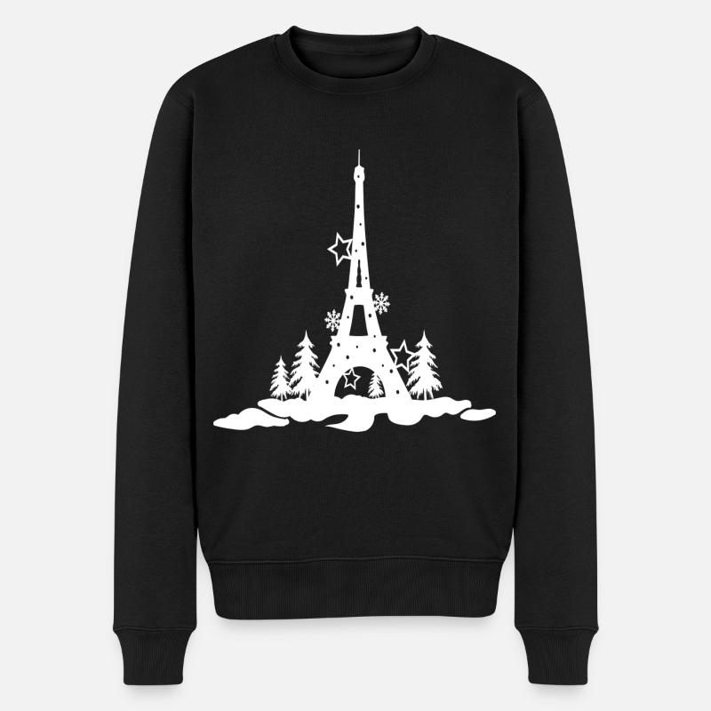 WEIHNACHTEN EIFFEL TOUR 2,Eiffelturm paris - Männer Premium Bio Pullover - Schwarz