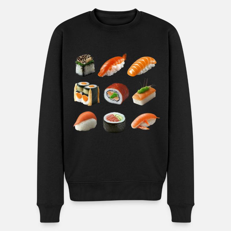 Different sushi variations - Men's Premium Organic Jumper - black