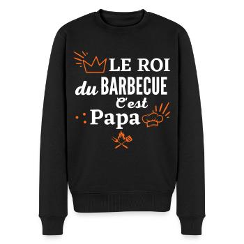 LE ROIdu barbecue c'est papa - Pull Premium bio Homme - noir - Devant - Nico (187cm)