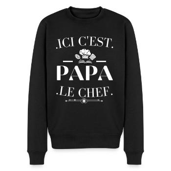 ICI C EST papa le chef - Pull Premium bio Homme - noir - Devant - Nico (187cm)