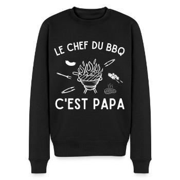 LE CHEF DUB BBQ - Pull Premium bio Homme - noir - Devant - Nico (187cm)