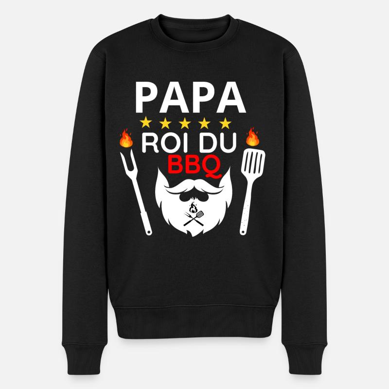 Tablier papa roi du barbecue - Pull Premium bio Homme - noir