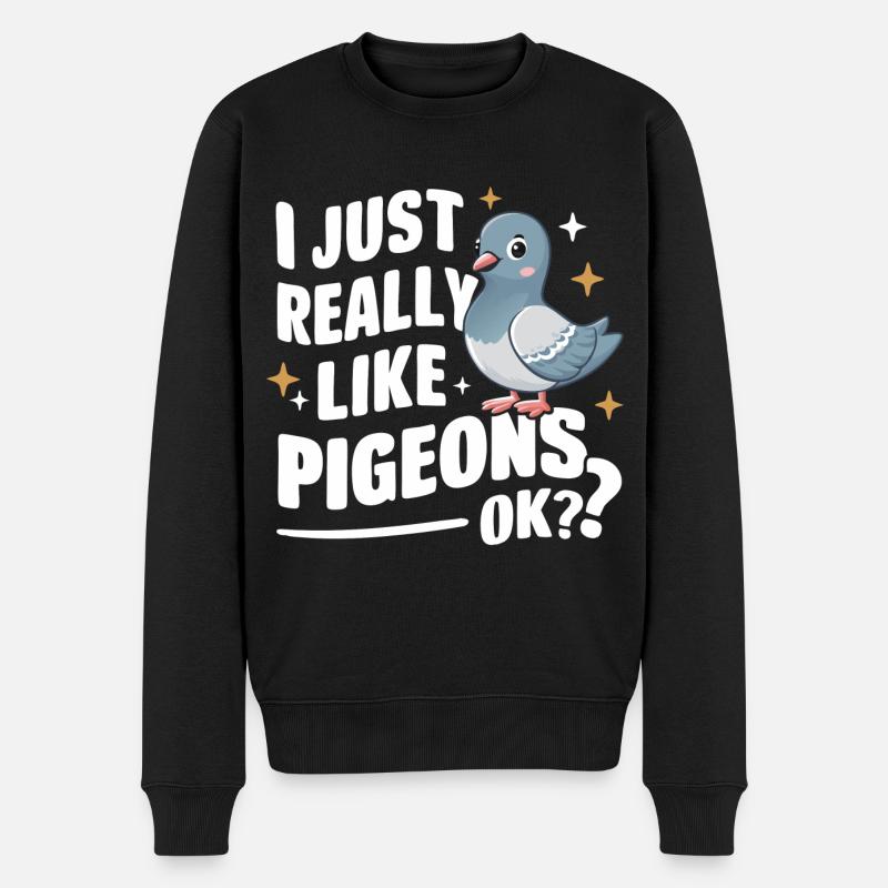 Pigeon Pigeons Animal Oiseau - Pull Premium bio Homme - noir