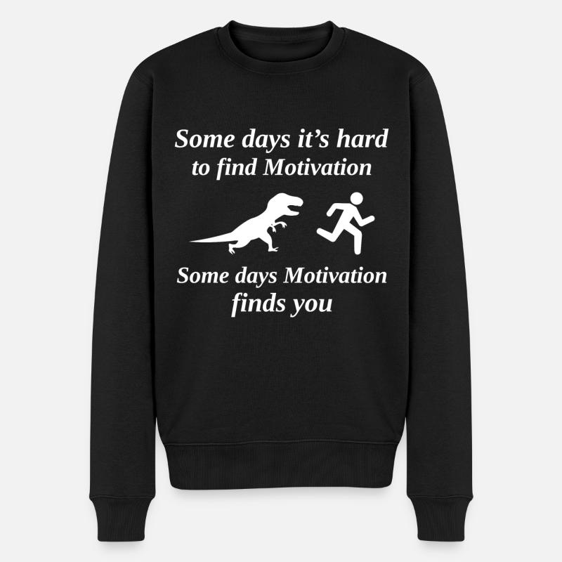 Lauflauf Läufer Marathon Dinosaurier T-Rex Lustig - Männer Premium Bio Pullover - Schwarz