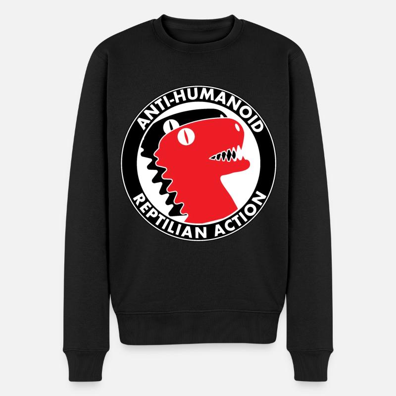 Action reptilienne anti-humanoïde - Pull Premium bio Homme - noir