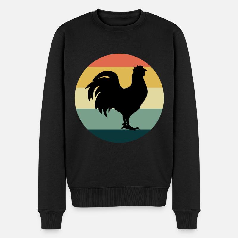Amateur de poulet Aviateur Élevage Vintage Rétro - Pull Premium bio Homme - noir