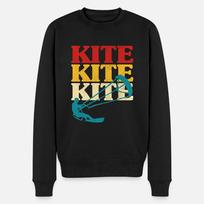 Rétro Kitesurf Kitesurf Kitesurf Kitesurf - Pull Premium bio Homme - noir