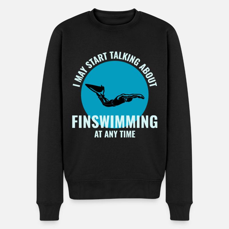 Finswimming Schwimmen Schwimmer Schwimmen Wassersport - Männer Premium Bio Pullover - Schwarz