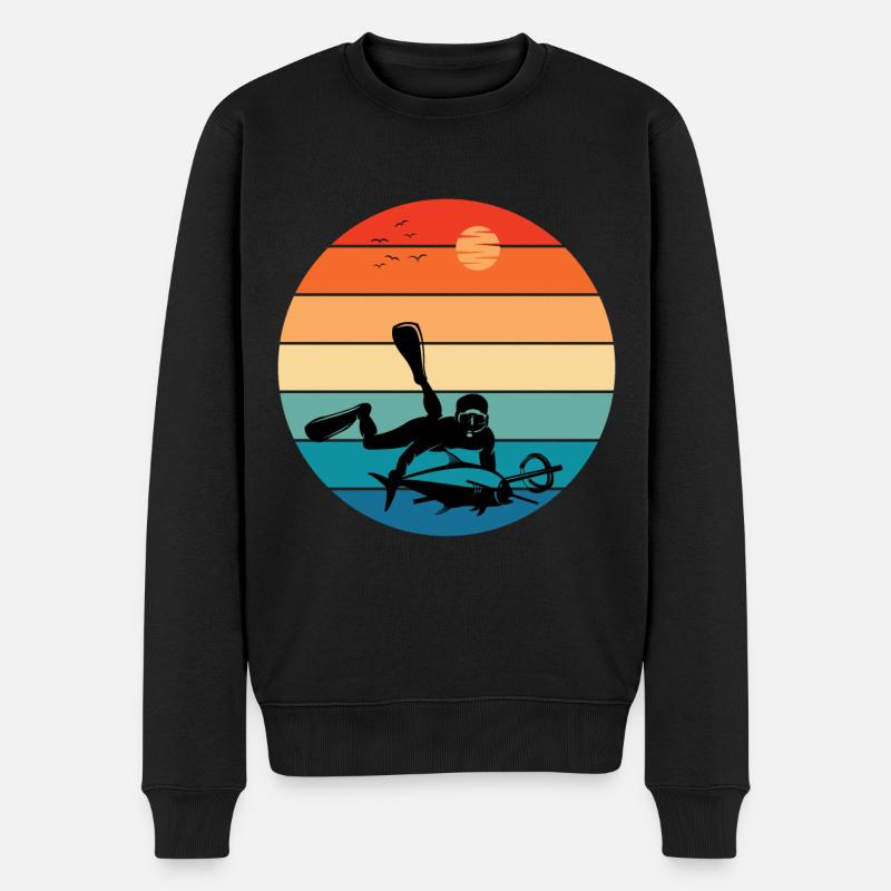 Speerfischen Speerfischer Speerfischer Vintage - Männer Premium Bio Pullover - Schwarz