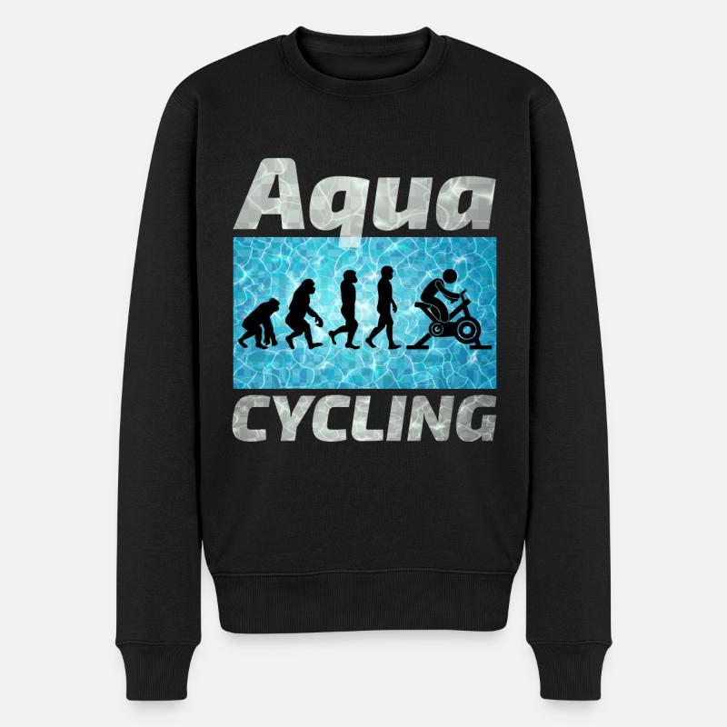 Aqua Cycling Schwimmbad Fitness Evolution - Männer Premium Bio Pullover - Schwarz
