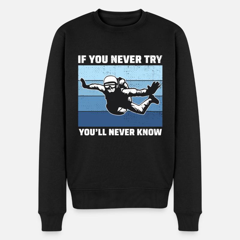 Parachutisme parachutiste parachutiste Motivation - Pull Premium bio Homme - noir
