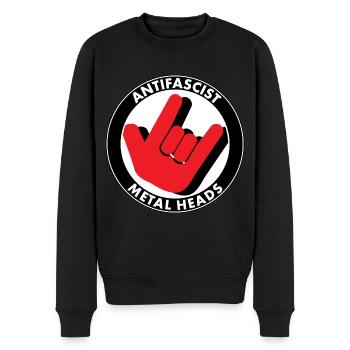 ANTIFASCIST METAL HEADS - Männer Premium Bio Pullover - Schwarz - Vorne - Nico (187cm)