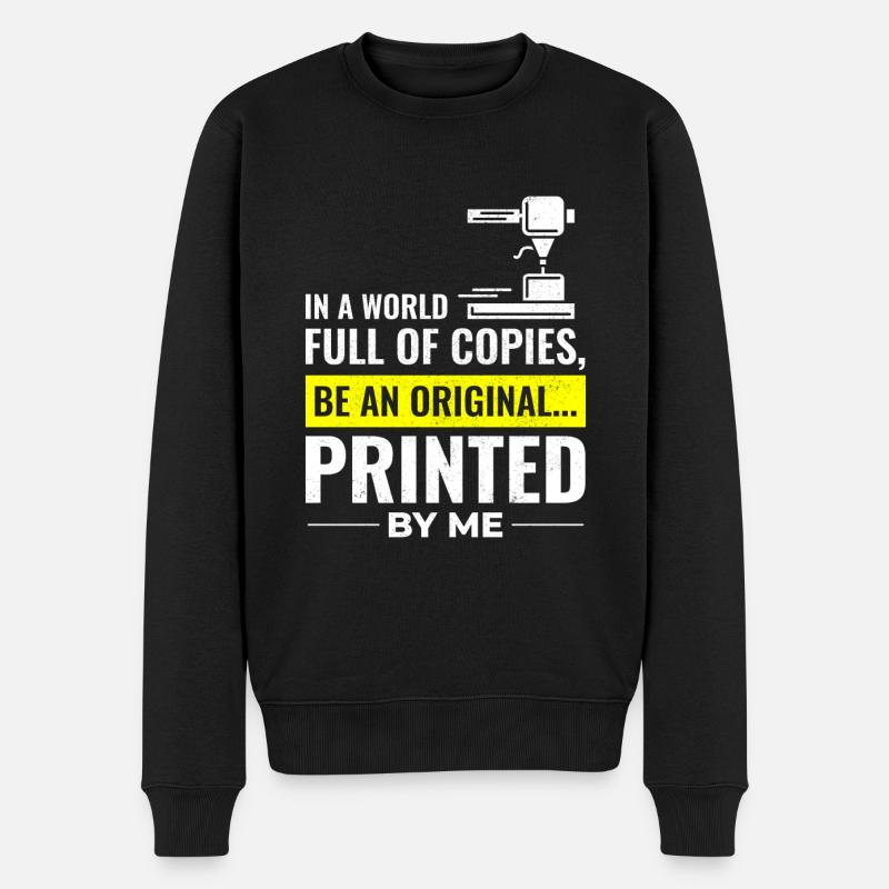 3D Printer 3D Printing - Men's Premium Organic Jumper - black