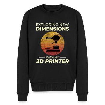 3D-Drucker 3D-Druck - Männer Premium Bio Pullover - Schwarz - Vorne - Nico (187cm)