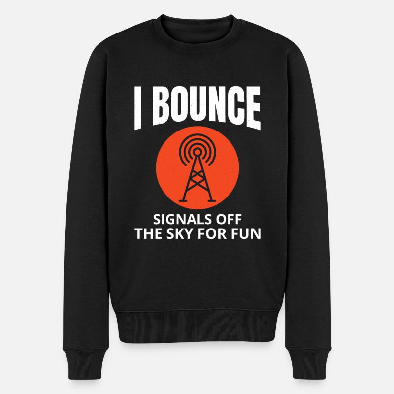 Frequenz der Funkwellen des Amateurfunkers - Männer Premium Bio Pullover - Schwarz