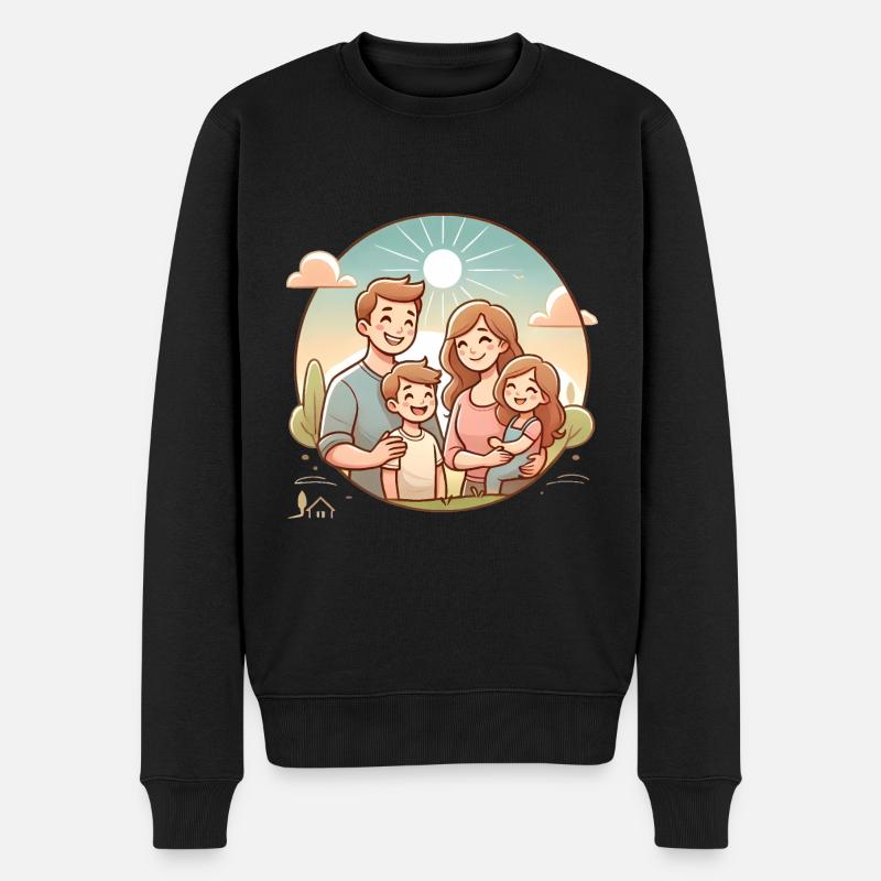 Conception d’illustration de famille heureuse - Pull Premium bio Homme - noir