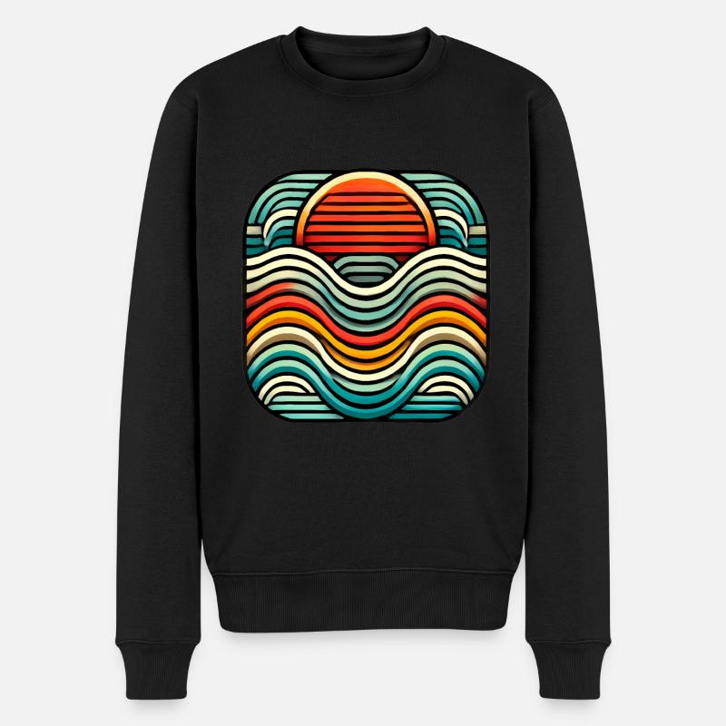 Retro Social Club Design - Männer Premium Bio Pullover - Schwarz