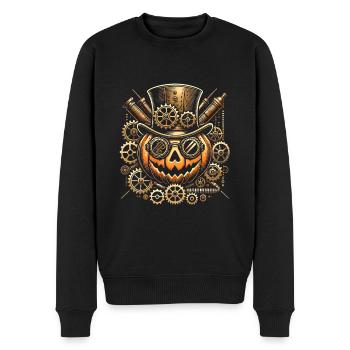 Steampunk Kürbis Halloween Ausrüstung - Männer Premium Bio Pullover - Schwarz - Vorne - Nico (187cm)