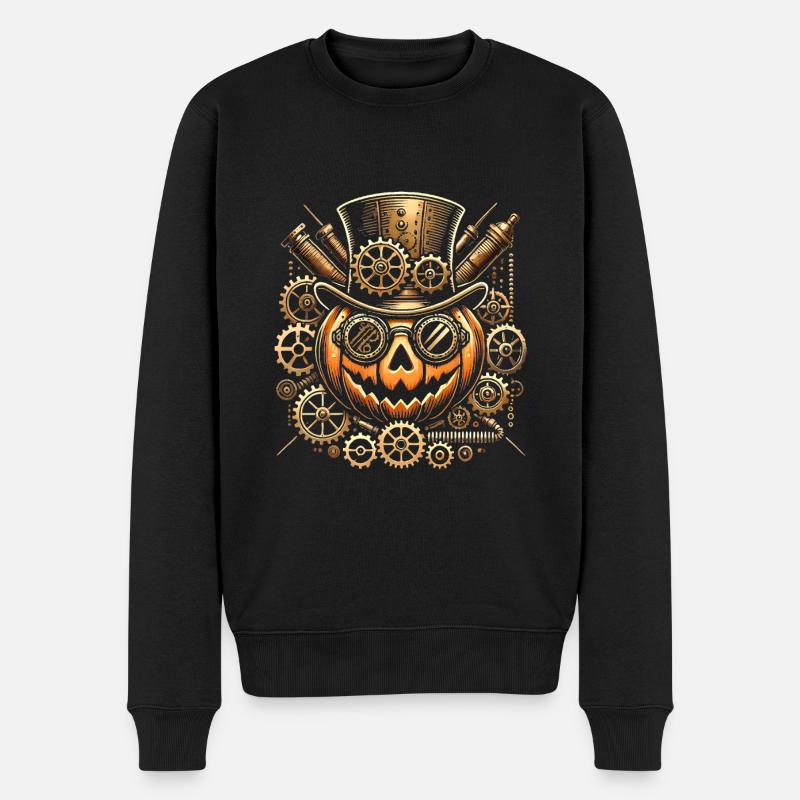 Steampunk citrouille Halloween Gear - Pull Premium bio Homme - noir