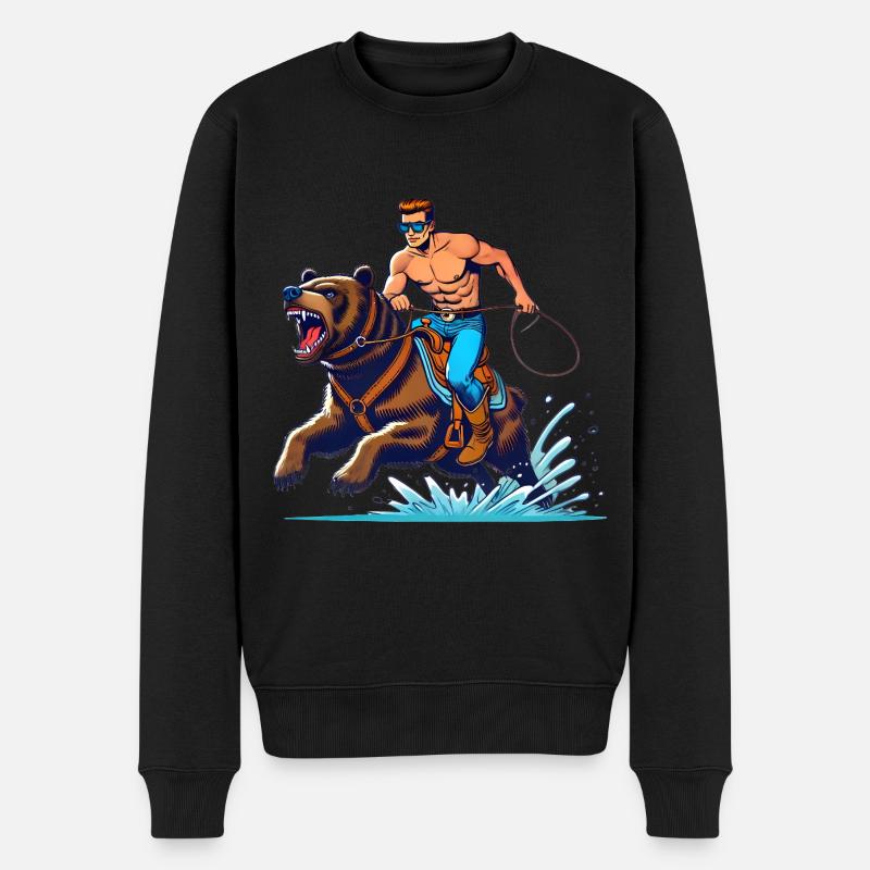 Bärenreiter Abenteuer Cartoon Design - Männer Premium Bio Pullover - Schwarz