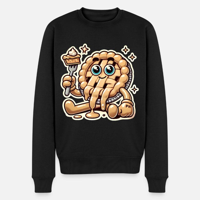 Lustiges existenzielles Kuchen-Cartoon-Design - Männer Premium Bio Pullover - Schwarz