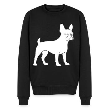 Silhouette du nez poilu du Boston terrier - Pull Premium bio Homme - noir - Devant - Nico (187cm)
