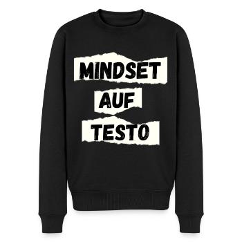 mindset auf testo - Männer Premium Bio Pullover - Schwarz - Vorne - Nico (187cm)