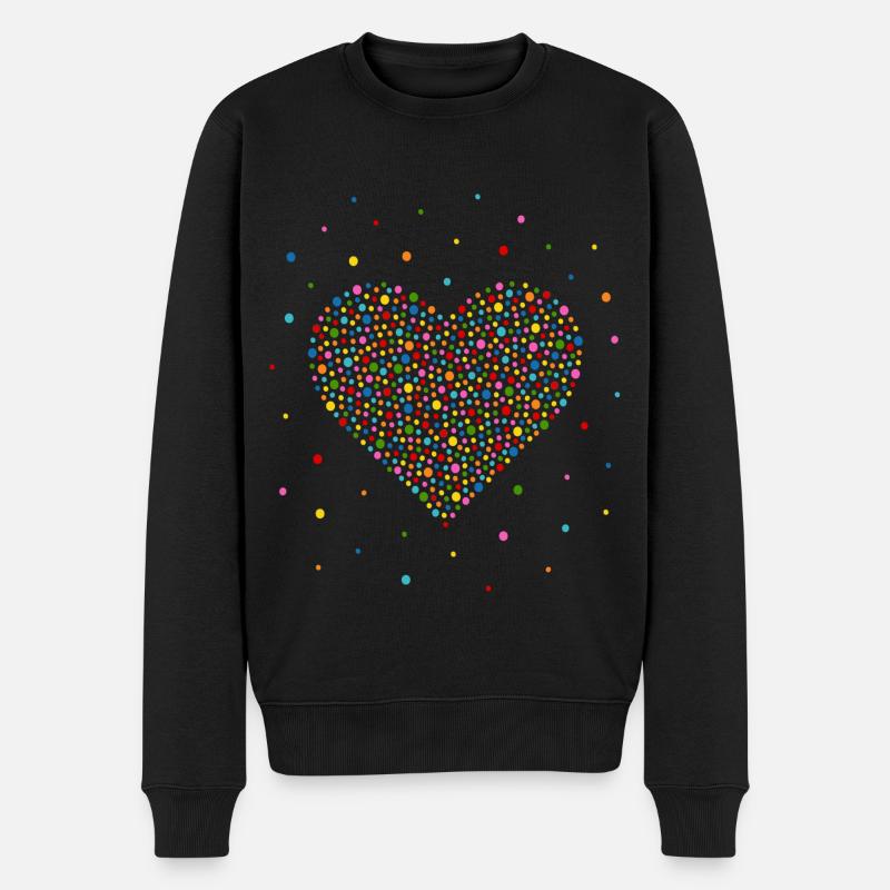 Coeur de confettis - Pull Premium bio Homme - noir