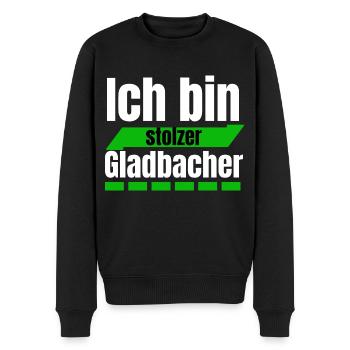 Gladbacher Mönchengladbach - Männer Premium Bio Pullover - Schwarz - Vorne - Nico (187cm)