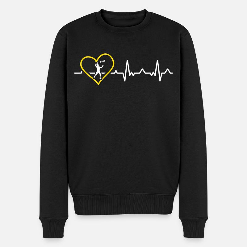 Indiaca Frequenz Herz Peteca - Männer Premium Bio Pullover - Schwarz