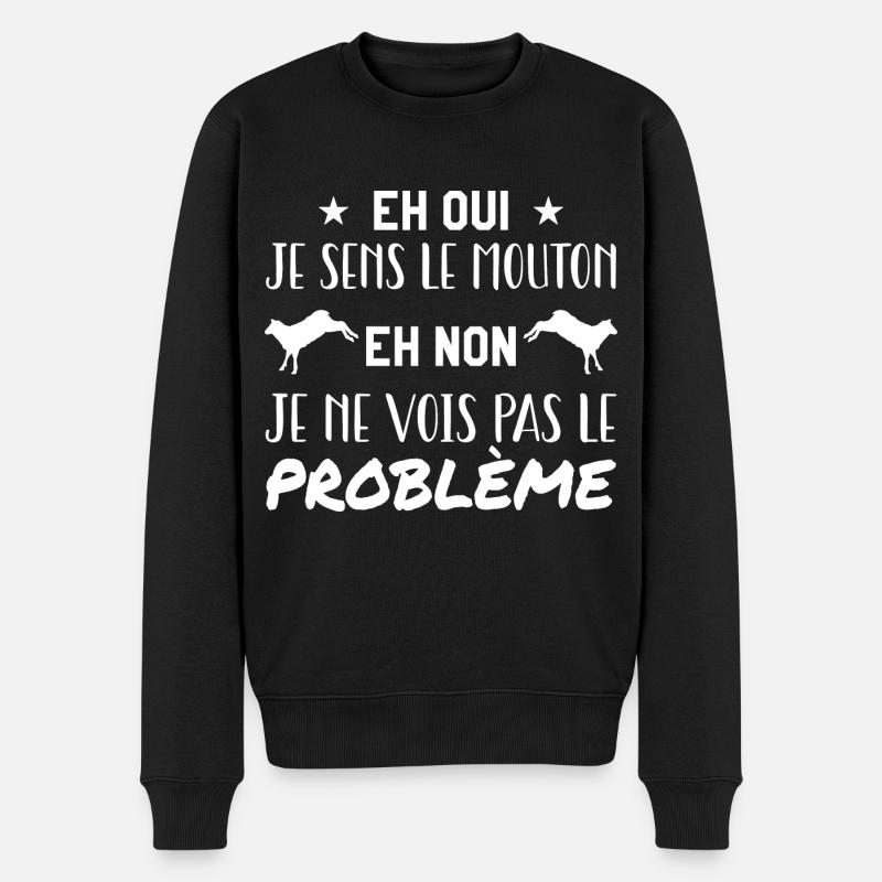 Ich rieche die Schafe - nein, ich sehe das Problem nicht - Männer Premium Bio Pullover - Schwarz