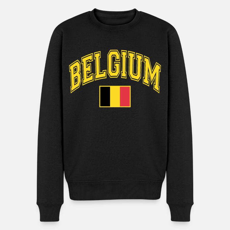 Belgien Flagge - Männer Premium Bio Pullover - Schwarz