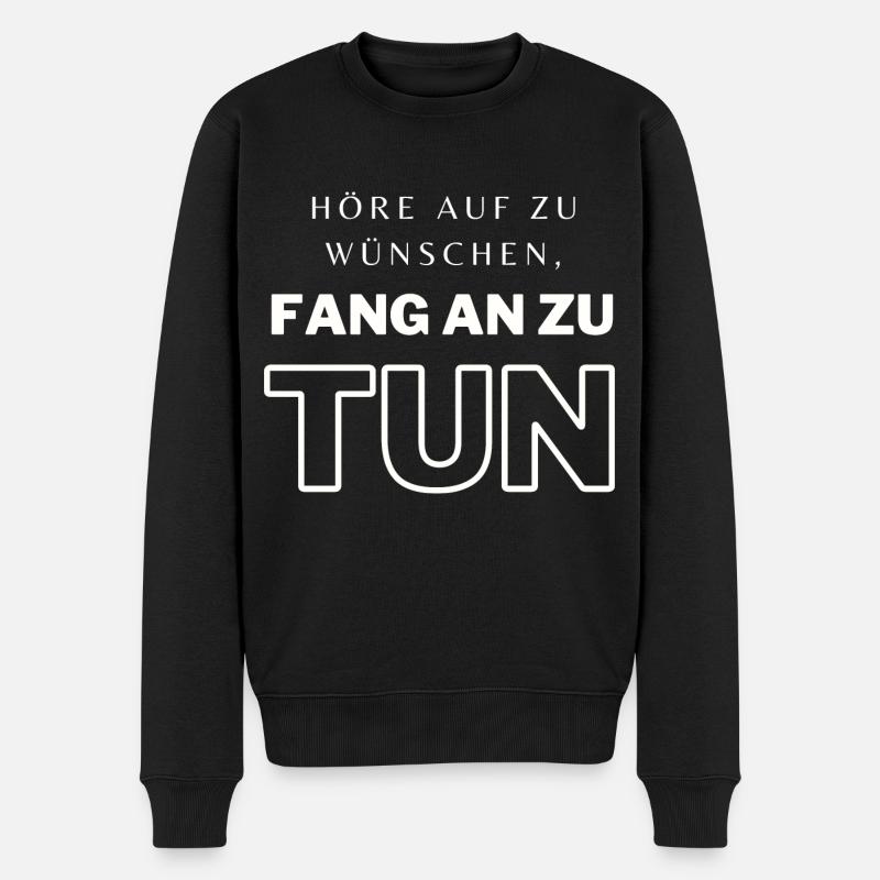 POSITIVE EINSTELLUNG MINDSET Motivation - Männer Premium Bio Pullover - Schwarz