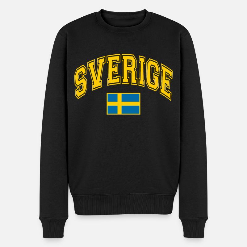Schweden Flagge - Männer Premium Bio Pullover - Schwarz