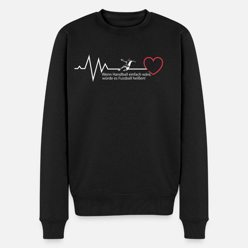 Handball T-Shirt mit Spruch - Männer Premium Bio Pullover - Schwarz