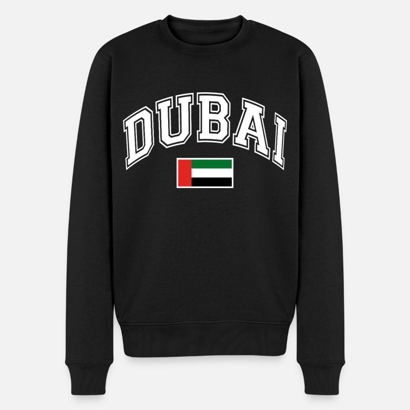Dubai Flagge - Männer Premium Bio Pullover - Schwarz