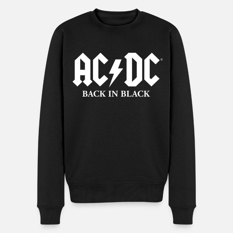 AC/DC Back In Black Album Logo Blanc - Pull Premium bio Homme - noir