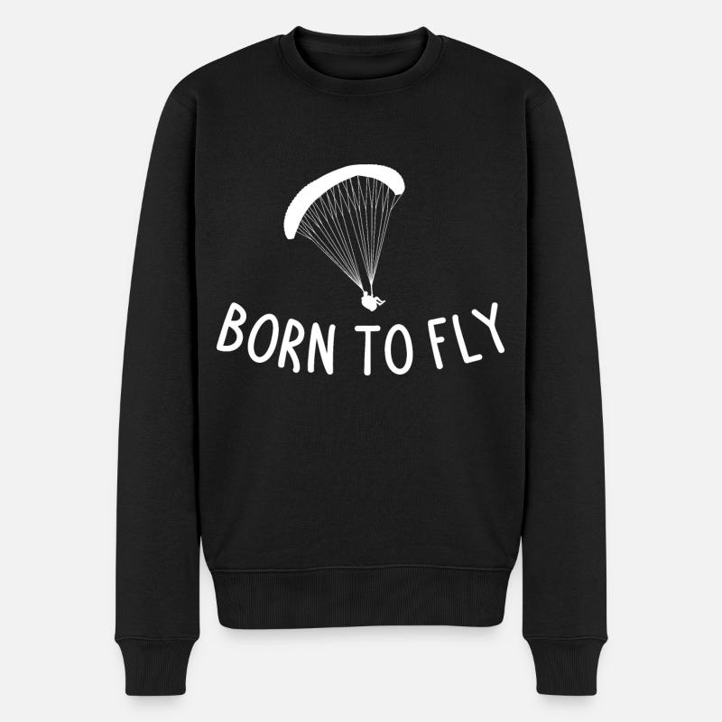 Born to Fly - Männer Premium Bio Pullover - Schwarz