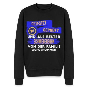 Bester Schwiegersohn der Welt. - Männer Premium Bio Pullover - Schwarz - Vorne - Nico (187cm)
