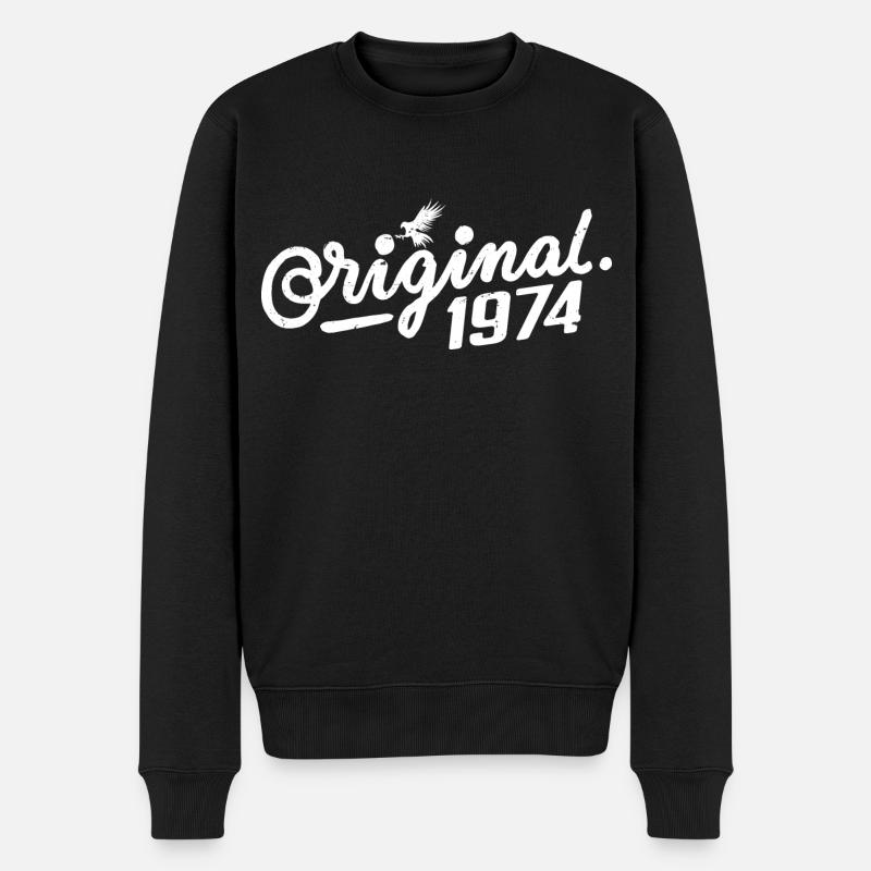 Original 1974 Geburtstagsgeschenk - Jahrgang 1974 - Männer Premium Bio Pullover - Schwarz
