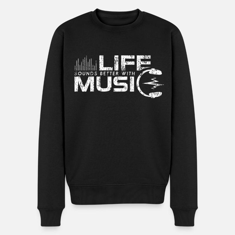 Life Sounds Better With Music Headphone - Pull Premium bio Homme - noir