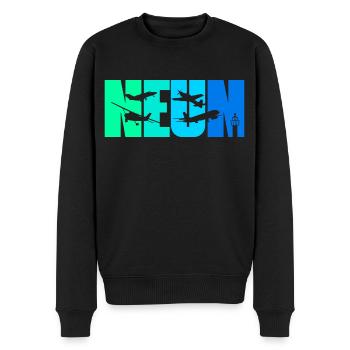 9. Geburtstag Junge 9 Jahre Flugzeug Flugzeuge - Männer Premium Bio Pullover - Schwarz - Vorne - Nico (187cm)