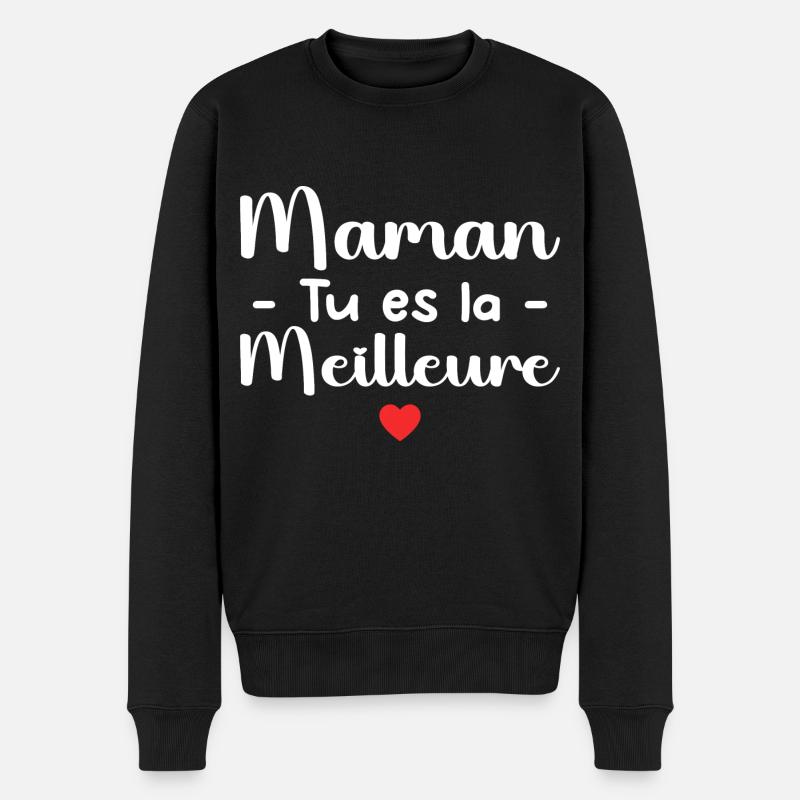 Mama, du bist die Beste - Männer Premium Bio Pullover - Schwarz