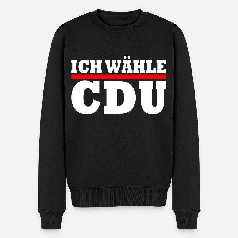 Ich wähle cdu - Männer Premium Bio Pullover - Schwarz